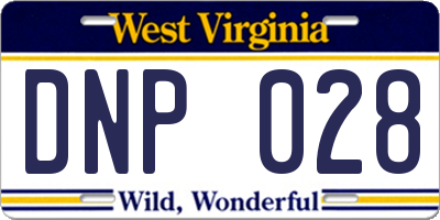 WV license plate DNP028