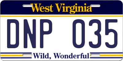 WV license plate DNP035
