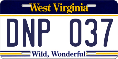 WV license plate DNP037