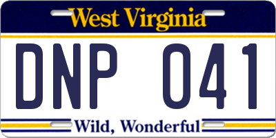 WV license plate DNP041