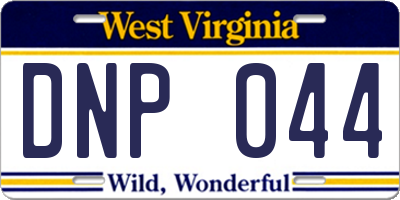 WV license plate DNP044