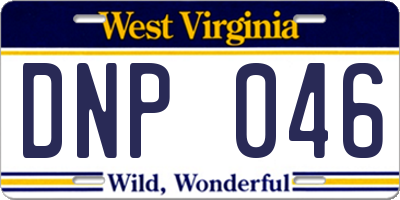 WV license plate DNP046