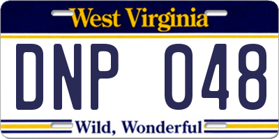 WV license plate DNP048