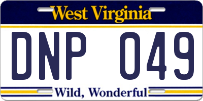 WV license plate DNP049