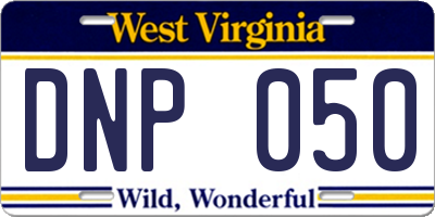 WV license plate DNP050