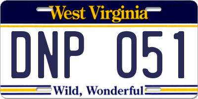 WV license plate DNP051