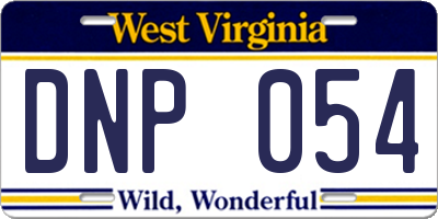WV license plate DNP054