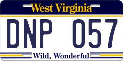 WV license plate DNP057