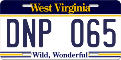WV license plate DNP065