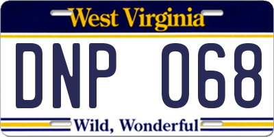 WV license plate DNP068