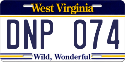 WV license plate DNP074
