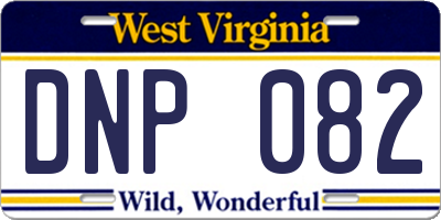WV license plate DNP082