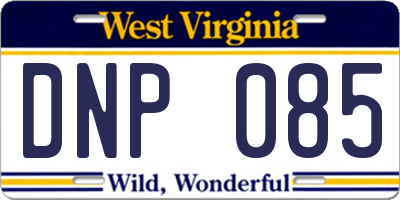 WV license plate DNP085