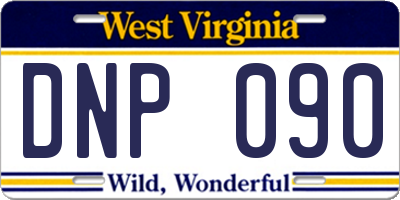 WV license plate DNP090