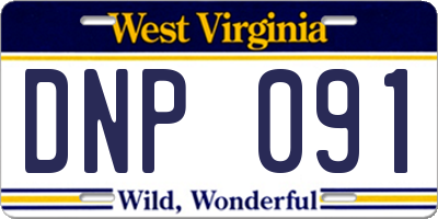 WV license plate DNP091
