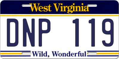 WV license plate DNP119