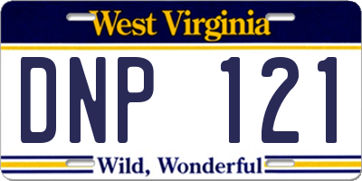 WV license plate DNP121