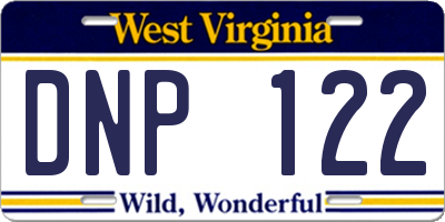 WV license plate DNP122