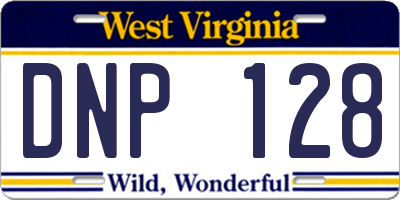 WV license plate DNP128