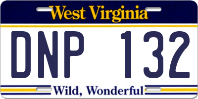 WV license plate DNP132