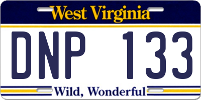 WV license plate DNP133
