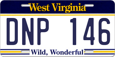 WV license plate DNP146