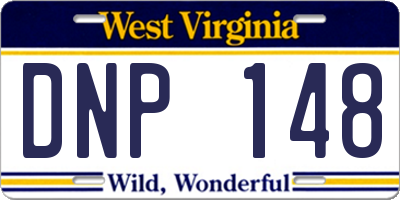 WV license plate DNP148