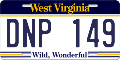 WV license plate DNP149