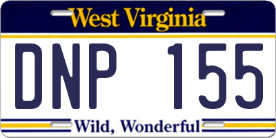 WV license plate DNP155