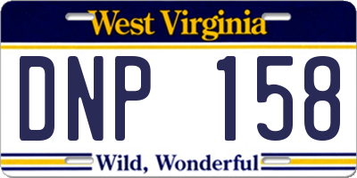 WV license plate DNP158