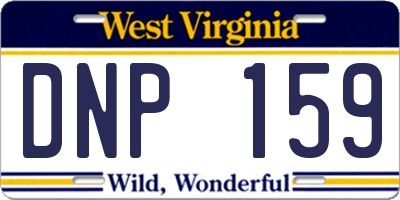 WV license plate DNP159