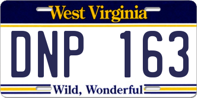 WV license plate DNP163