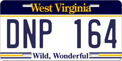 WV license plate DNP164