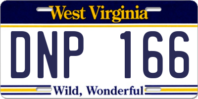 WV license plate DNP166