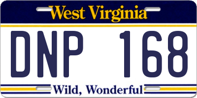 WV license plate DNP168