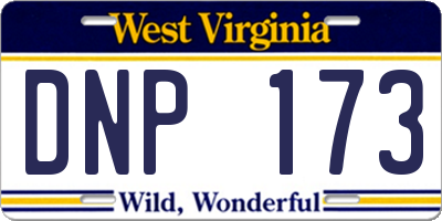WV license plate DNP173