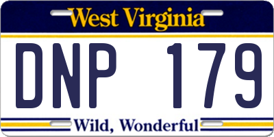 WV license plate DNP179