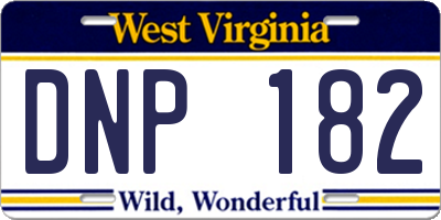 WV license plate DNP182