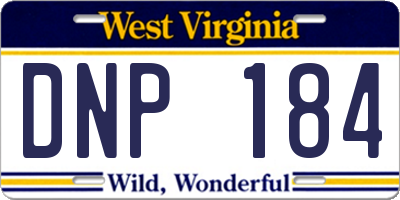 WV license plate DNP184