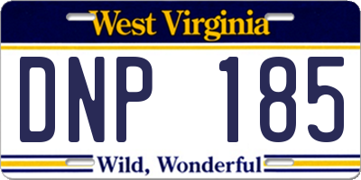 WV license plate DNP185