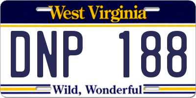 WV license plate DNP188