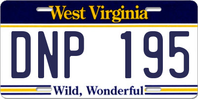 WV license plate DNP195