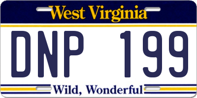 WV license plate DNP199