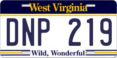 WV license plate DNP219