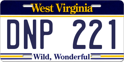 WV license plate DNP221