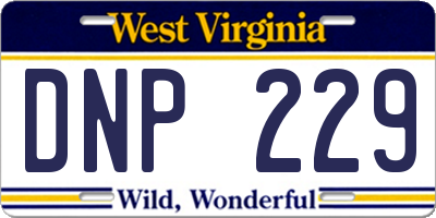 WV license plate DNP229