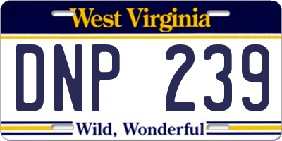 WV license plate DNP239
