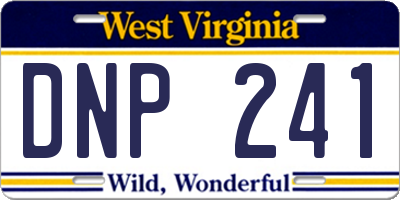 WV license plate DNP241