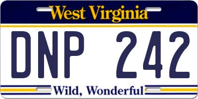 WV license plate DNP242