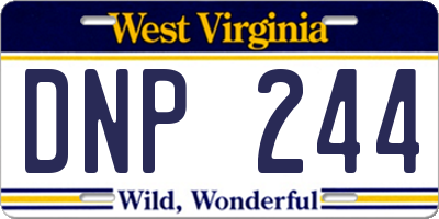 WV license plate DNP244